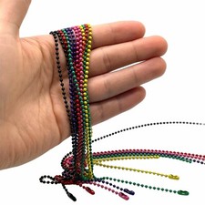 30" Colour Coated 2.4mm Bead Steel Ball Chain For Dog Tags Necklaces (1 - 10 pc)