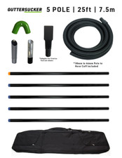 Gutter Sucker 5 Pole Set for Gutter Cleaning Machines (Reach 7.5m / 25ft) - NEW.