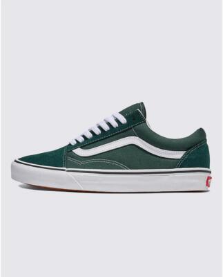 Vans Unisex Schuhe Old Skool, Color Theory - Farbe: Theory Scarab Green/White