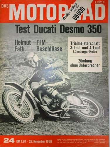 Das Motorrad 24/ 68 1968, Ducati Desmo 350, BMW Motorräder, H.Fath, Magnetzünder