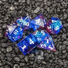 Sage's Crystals - Thermal Frost Sharp Edge Resin Polyhedral Dice Set DnD RPG