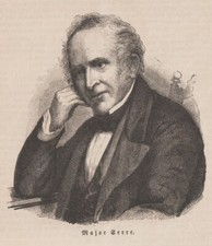 Major Friedrich Anton Serre Ritratto Incisione su Legno Di 1862