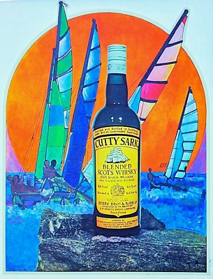 Original Vintage Cutty Sark Blended Scots Whisky Iron On Transfer Whiskey Alcoho