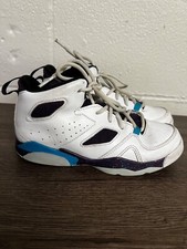 Nike Boys Jordan Flight Club 91 Basketball Shoes White 555470-105 Leather 2Y