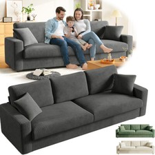 4-Sitzer Sofa Polstersofa aus Cordstoff mit Abnehmbare Kissen und Rückenlehnen