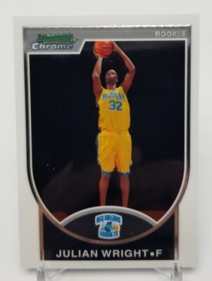 2007-08 Bowman Chrome JULIAN WRIGHT RC White Border /2999 New Orleans Hornets