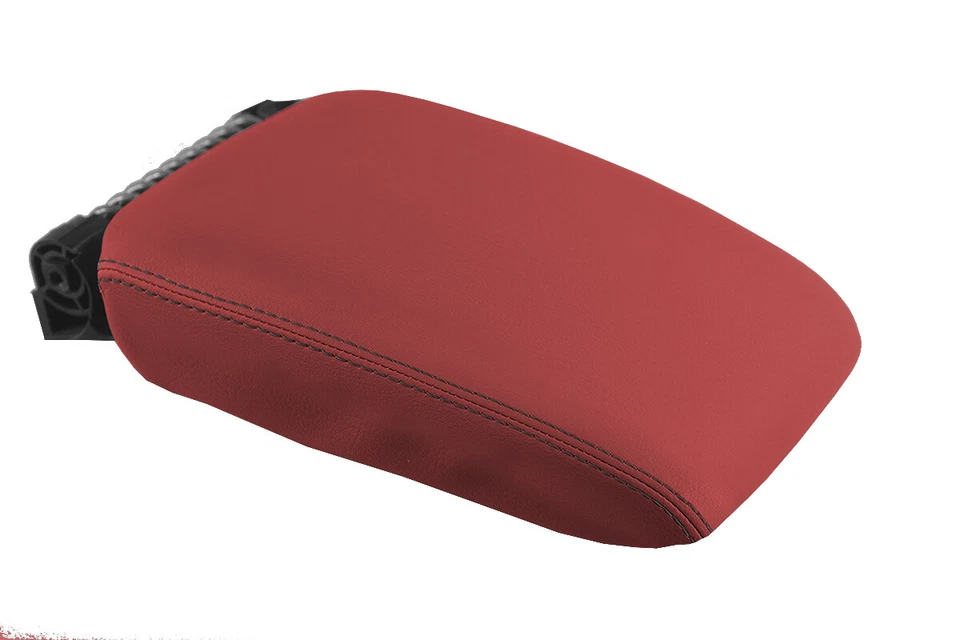 Se adapta a Volkswagen EOS 2007-2015 PVC consola tapa reposabrazos cubierta rojo negro puntada Foto 2 de 4