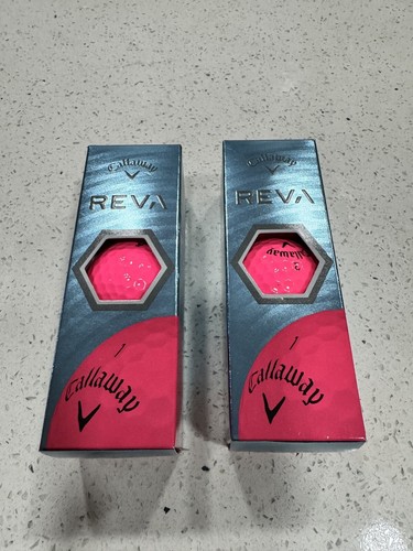 NEW NIB CALLAWAY REVA Distance GOLF BALLS ROSE PINK 2 Boxes of 3 / 6 total
