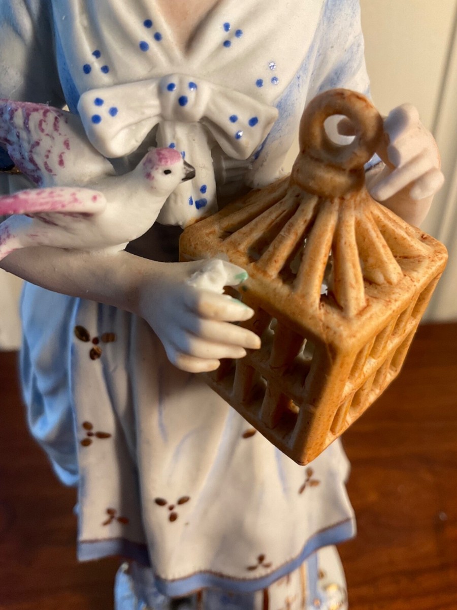 C1884 Antique Sitzendorf Germany Porcelain Figurine Lady with