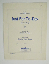 Just For Today Partridge/Seaver 1954 Sheet Music