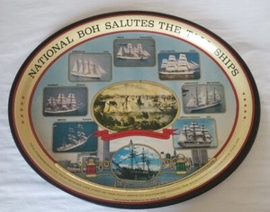 NATIONAL BOH SALUTES THE TALL SHIPS 1976 BiCentennial - Beer Tray - NEW ! 
