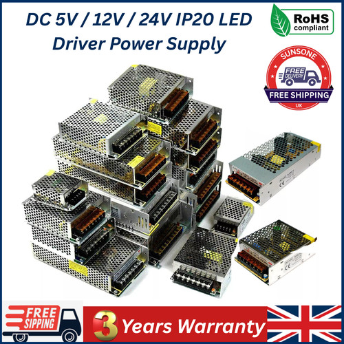 LED Treiber DC 5V/12V/24V LED Trafo 240V 12W-720W LED Netzteil IP20 PSU - Bild 1 von 146