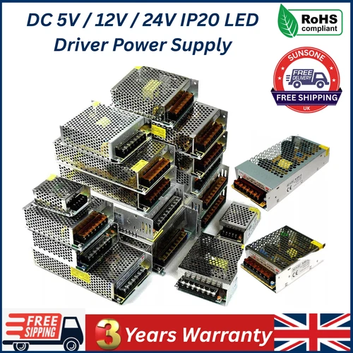 LED Driver DC 5V/12V/24V LED Transformer 240V 12W-720W LED Power Supply IP20 PSU
