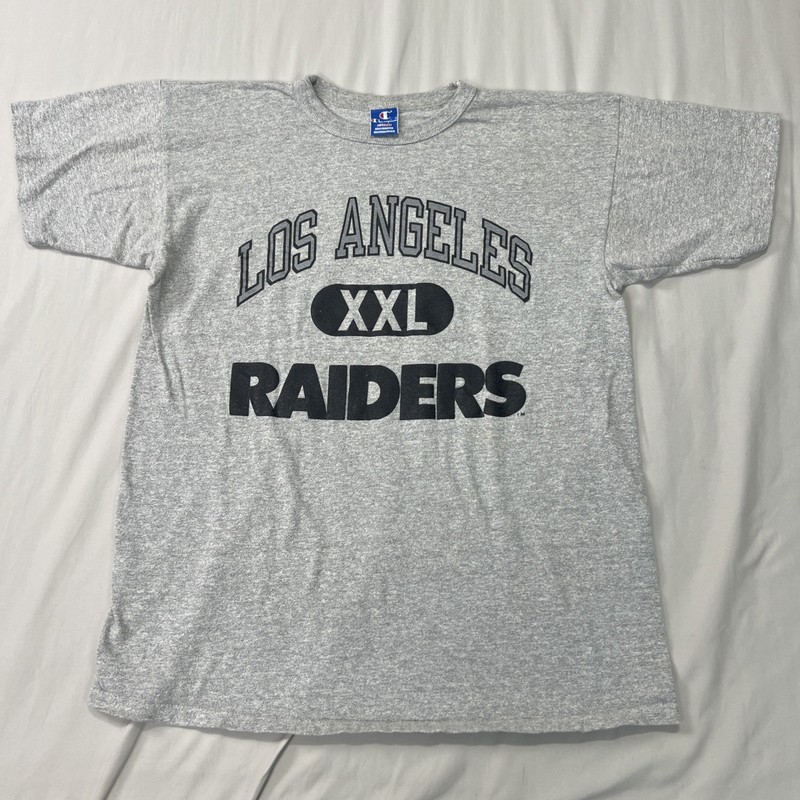Vintage Champion LA Raiders Shirt Mens XL Gray Single Stitch Hip Hop Retro USA