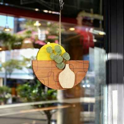 Wandschild zum Aufh?ngen aus Holz f��r Blumengestecke chinesischer Stil Wohndek