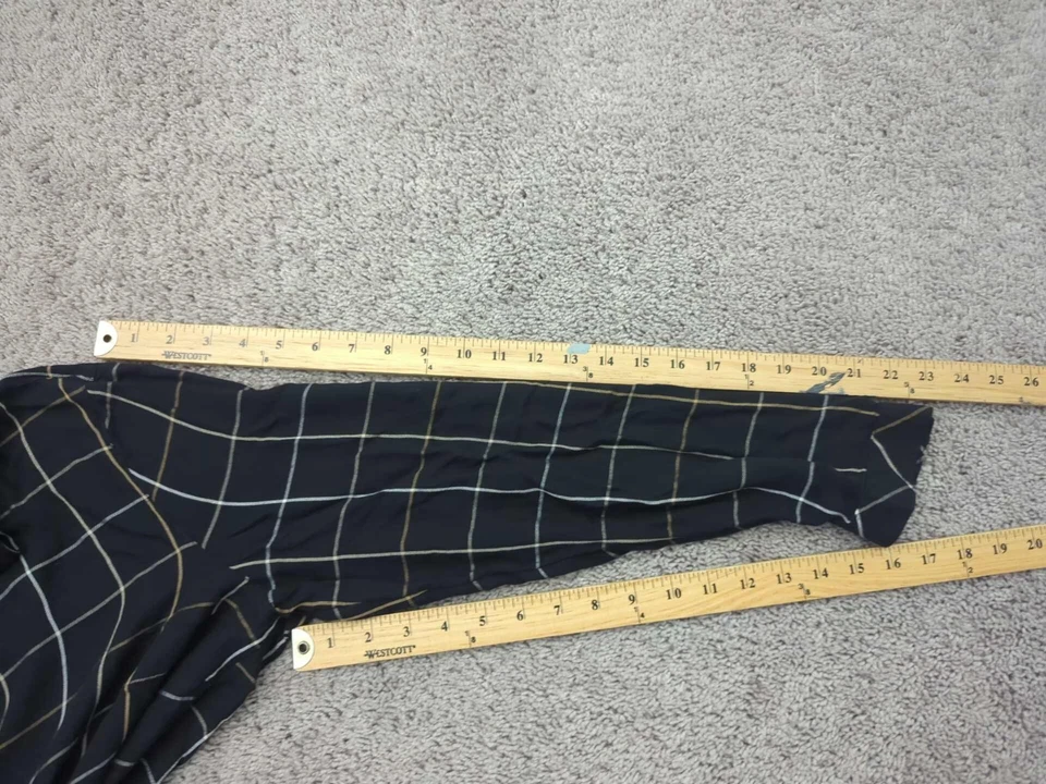 Blusa J Jill Mujer Grande Abotonada Manga Larga Cuadros Informal Foto 4 de 4