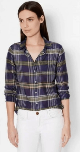 Equipment Femme Brett Silk Blend Plaid Button Down Shirt Medium Designer Luxury