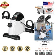 Under Desk Bike Pedal Exerciser LCD Monitor 2 Resistance Levels Portable