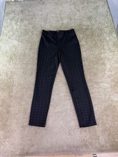 Max Studio Women's Black Leggins Size S Mid Rise Ankle Check Windowpane F077