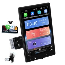 Car Stereo Radio 10.4'' Single 1DIN Wireless Apple Carplay Android Auto Ratabale