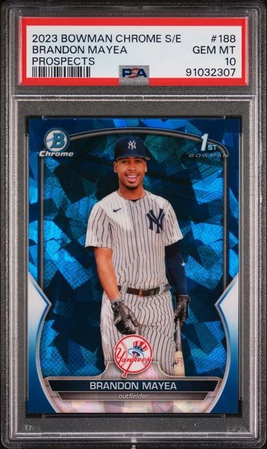 2023 Bowman Chrome Sapphire #BCP188 Brandon Mayea PSA 10 GEM MINT