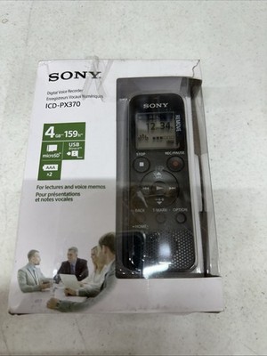 Sony ICD-PX370 Digital Voice Recorder 4GB Mono Built-In USB Black