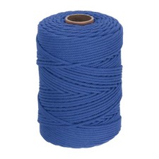 4mm x 241 Yard Deep Blue Natural Cotton Macrame Rope, Single Strands