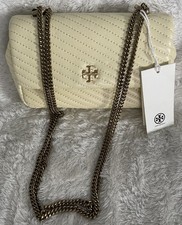 Tory Burch Kira Moto Quilt Mini Flap Leather Crossbody Bag in Lemon Swirl-NWT