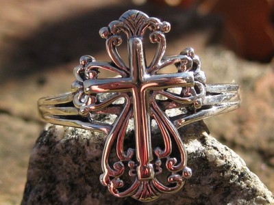 Metaphysical Positive Power Blessed Ring of the Saints Sterling Cross