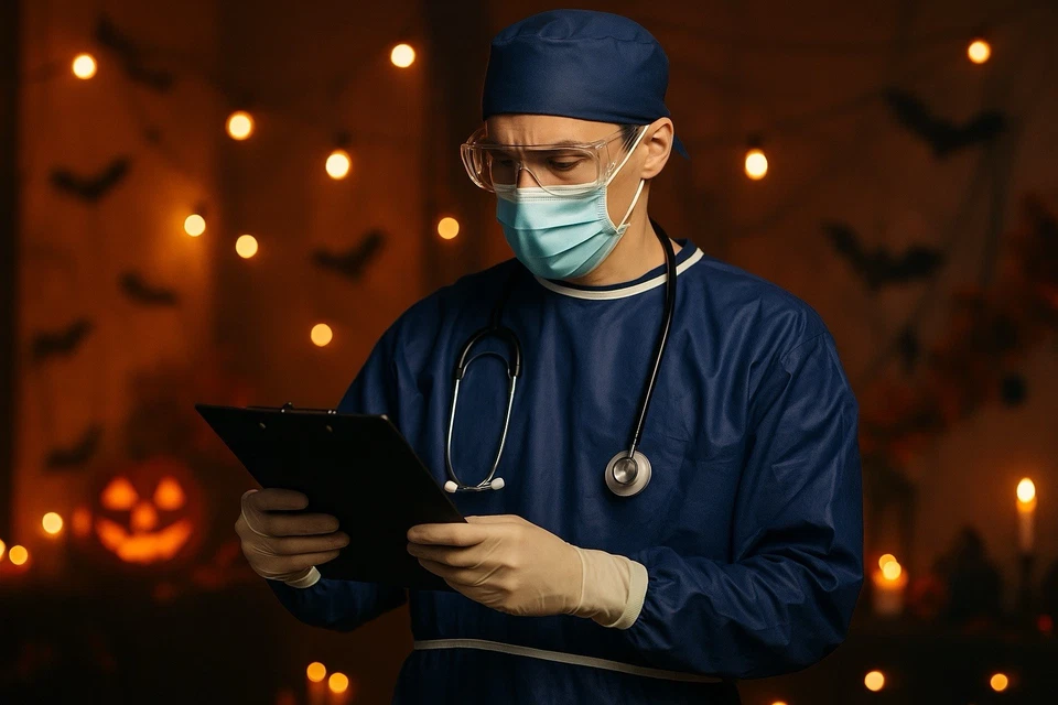 Easiest Halloween costume adults And Kids dentists, dr., sergon, nurse, Mask - Image 3 of 4