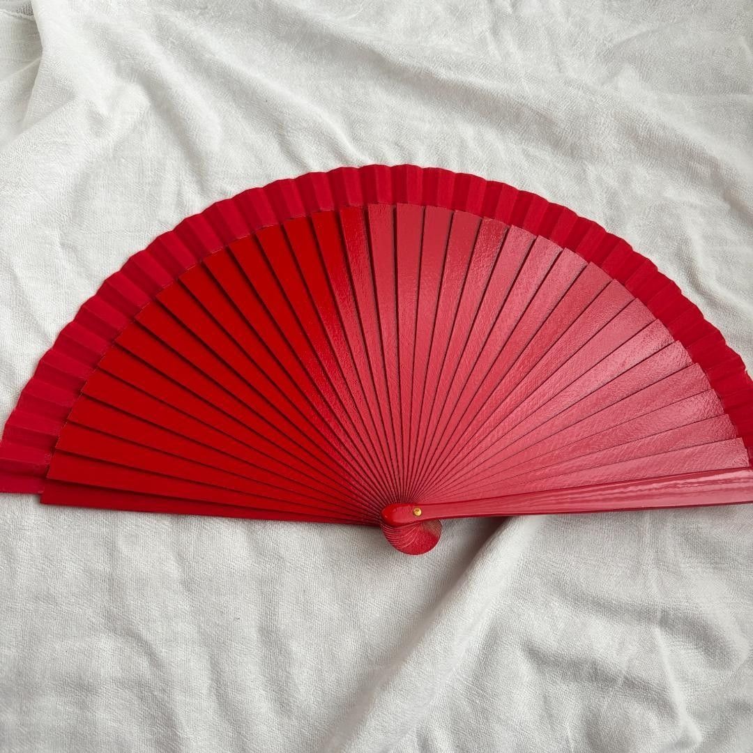 Abanico Plegable Sensu 1233 Traducido Rojo Flamenco Abanico Baile Liso Escenario Prop Re
