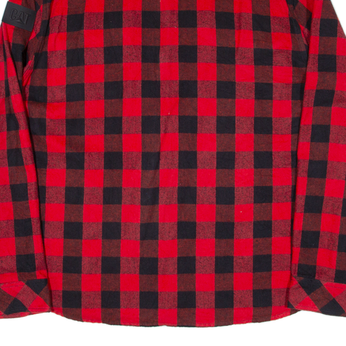 CAT Mens Flannel Shirt Red Check Long Sleeve 2XL - Picture 6 of 6