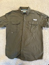 Magellan button up shirt adult medium green outdoor short sleeve fishing mens  