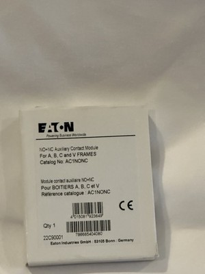 *NIB* Eaton AC1NONC AuxiliaryContact Module NO+NC 10A 600V A B C V FramesULCEBox