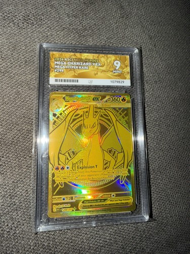 Pokémon TCG Mega Charizard Y EX Ascended Heros Mega Hyper Rare Gold Card ACE 9