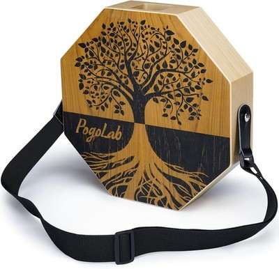 Two-tone Cajon, Portable Travel Wooden Drum with Adjustable Strap, Easy to Ca...