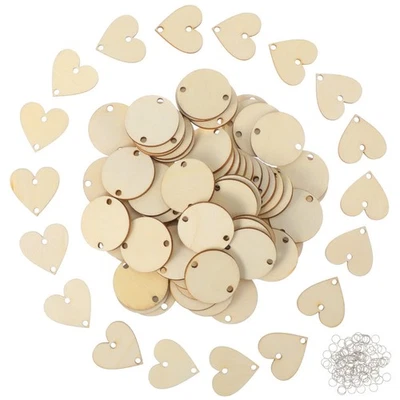 120 Pieces Bamboo Birthday Wood Discs for Craft Crafts Small Rounds - Image 1 of 4