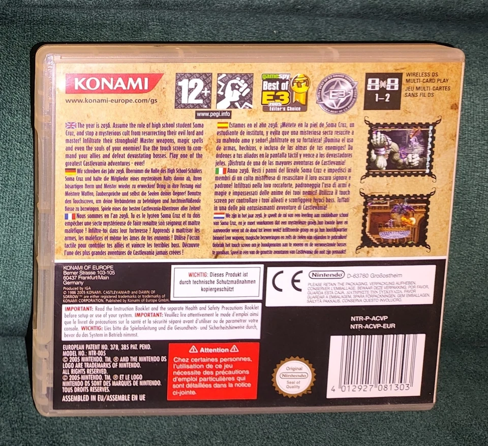 Castlevania Dawn of Sorrow EUR Nintendo DS Complete Game with Rare Poster - Image 2 of 4