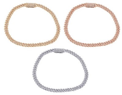 10K Gold Pavé 2 1/5 Karat Diamant Miami Kubanisches Gliederarmband 5 mm 8 Zoll