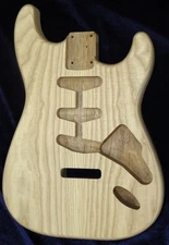 Figured Ash Top/ Butternut Strat Style body - Standard 3lbs 11oz  #3557