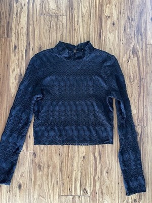 Hurley, Women's, Lacey, Mock Neck, Crop Top, Black