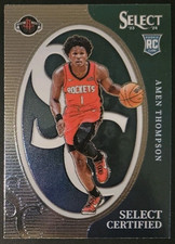Amen Thompson 2023-24 Select SELECT CERTIFIED Rookie Insert Card (no.5). rookie card picture