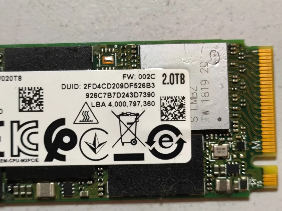 Intel 660p Nvme SSD - 2TB - M.2 2280 / M-Key / PCIe 3.0 x4 Festplatte - Bild 4 von 4
