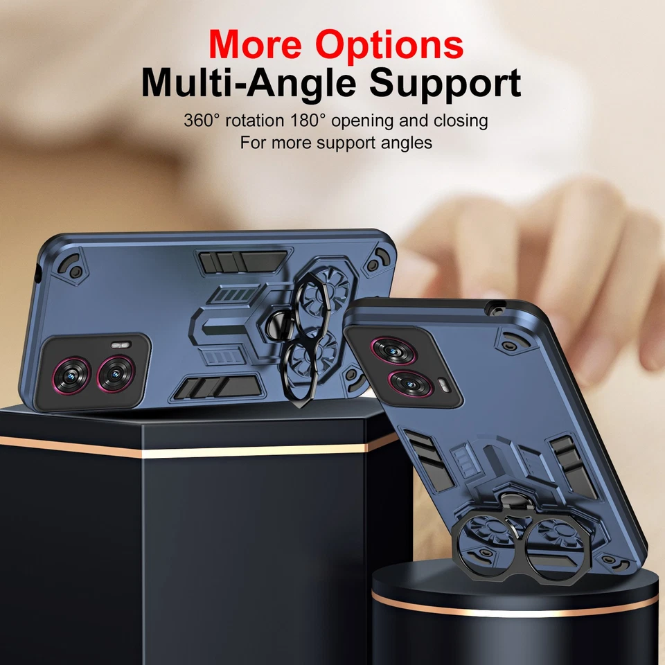 For Motorola Edge 50 Fusion, Luxury Shockproof Hybrid Armor KickStand Case Cover - Image 4 of 4