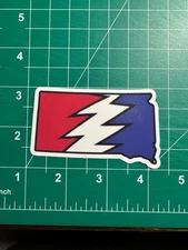 South Dakota Stealie - Grateful Dead - Laminated Vinyl Sticker 3"x2"