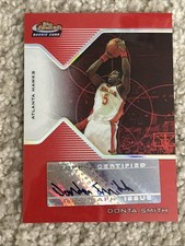 2004-05 Topps Finest Donta Smith Rookie RC AUTO Red Refractor /79 Hawks #182