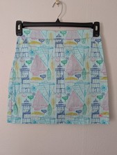 Vineyard Vines Skirt Girls Size 12 Boat Lighthouse All Over Print