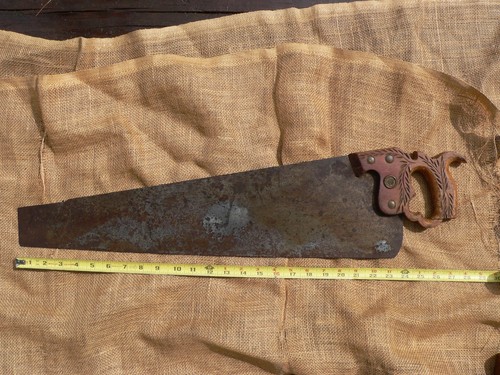 Disston No. 12 London Spring Hand Saw, 24'' , 11 PPI. , Cross Cut, 1917 -1940