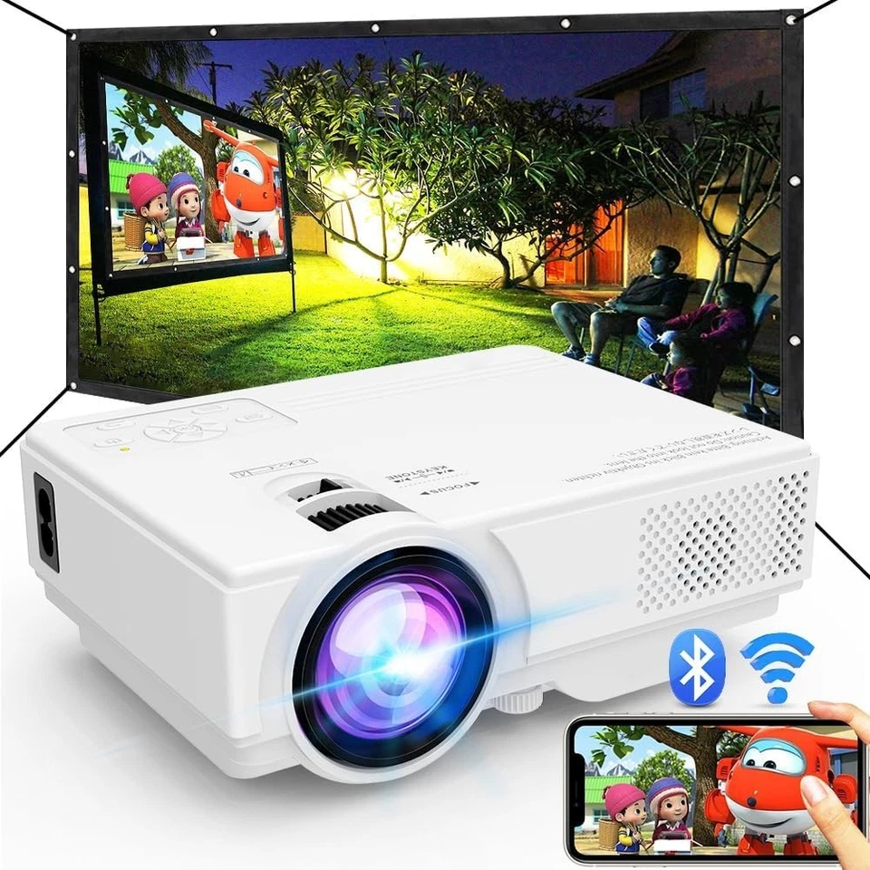 Mini WiFi Bluetooth Projector 1080P Sync Smartphone Screen - Image 3 of 4