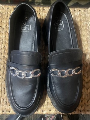 Women's Black Chain Chunky Platform Loafers Y2K Goth Size 10 Women s